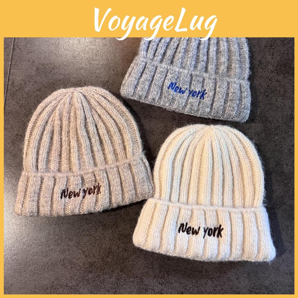 New York Lettering Beanie For Autumn And Winter Casual Wear