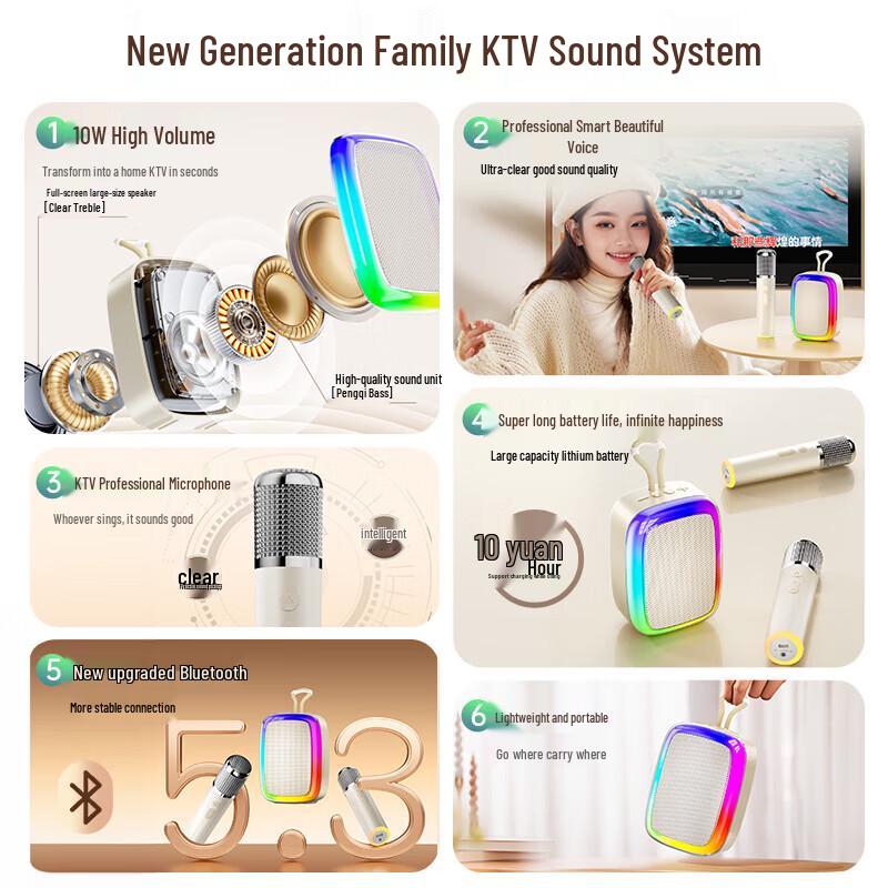 Good Shepherd D15 Home KTV Bluetooth Speaker with Dual Microphones (CN Version)
