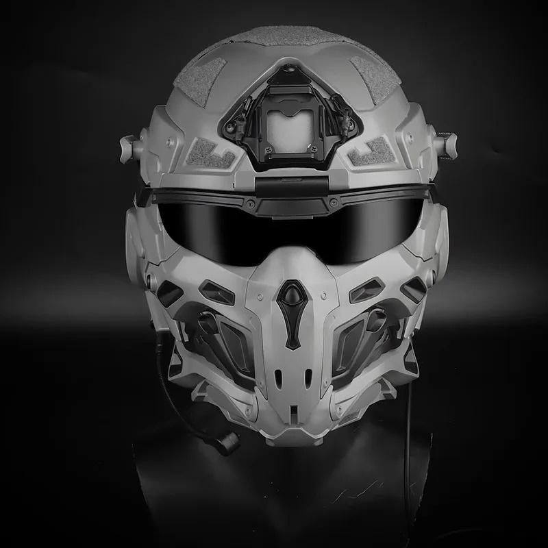 ABS Outdoor Casco Protector Built-in Headset Lens Multiple Color Safety CS Game Full Face Field Cover Tactical Mask Helmet