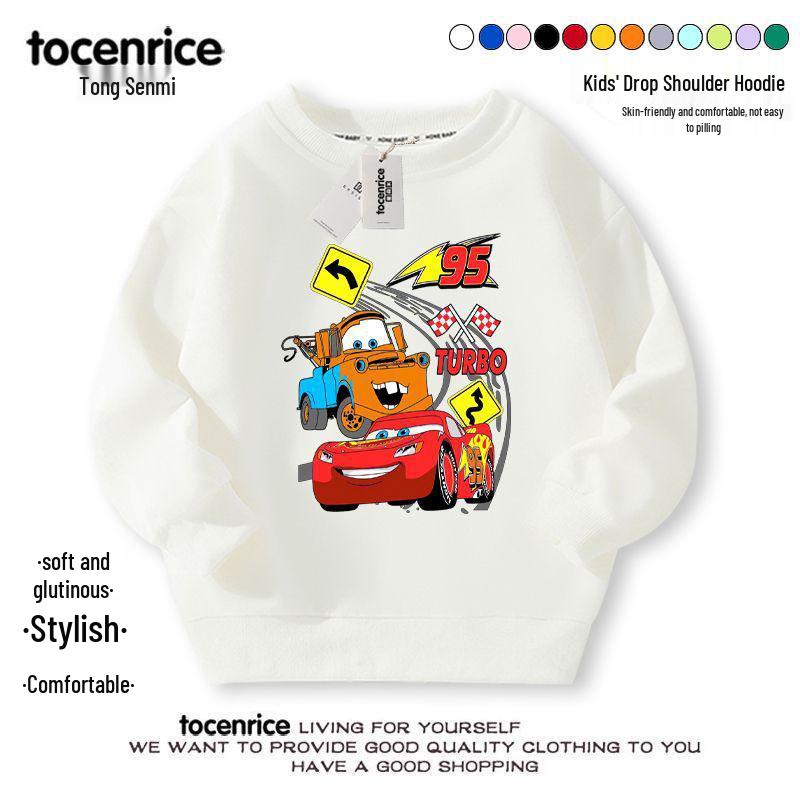 2024 Lightning McQueen Boys' Fall Hoodie Set – Cool & Stylish Children's Clothing for Spring & Autumn