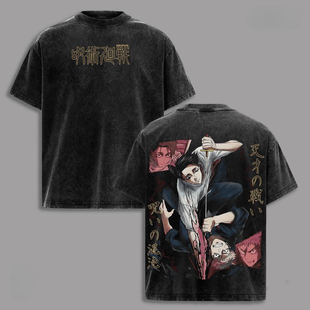 2026 Anime Jujutsu Kaisen T Shirt Okkotsu Yuta Washed Oversized T-shirt For Men's Clothing Summer Casual 100% Cotton Tees Tops