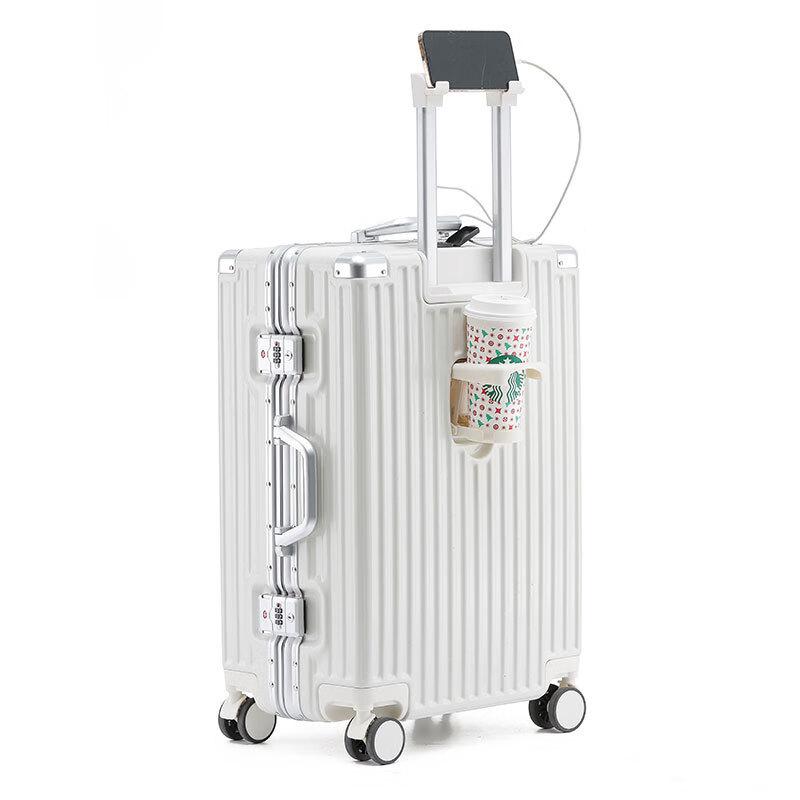 OEING Aluminum Frame Spinner Suitcase 28 inch