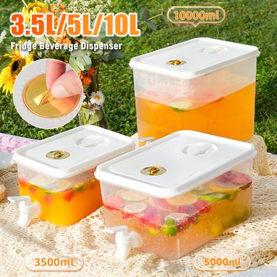 3.5/5/10L Kaltwasserkrug Großes Fassungsvermögen Kalter Kessel mit Zapfhahn Getränkespender Kühlschrank Wasserbehälter Für Sommerparty
