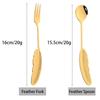 2Pcs Creative Fork Spoon Dinnerware Set 304 Stainless Steel Cutlery Cake Fruit Fork Coffee Ice Cream Stirring Spoon Kitchen Tool