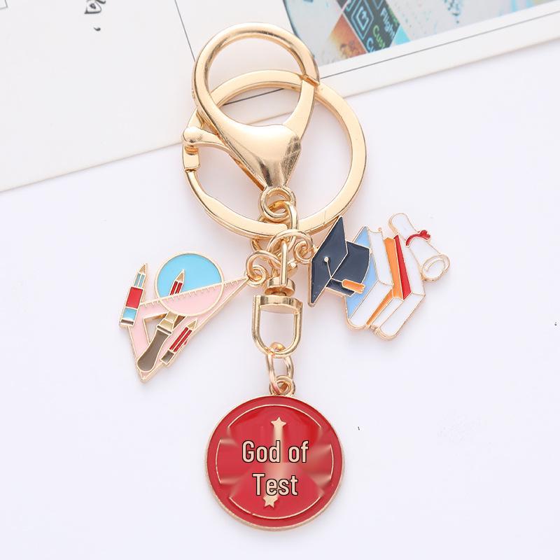 Graduation Motivation Keychain Pendant: Golden Success Charm for Students