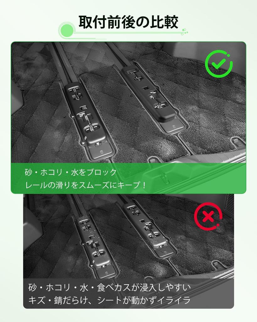 GAFAT Improved 40 Series Seat Rail Cargo Compartment Rail Dirt and Scratch Easy 3rd Row Rail Alphard Custom ABS Resin of Alphard/Vellfire (2023 Model)