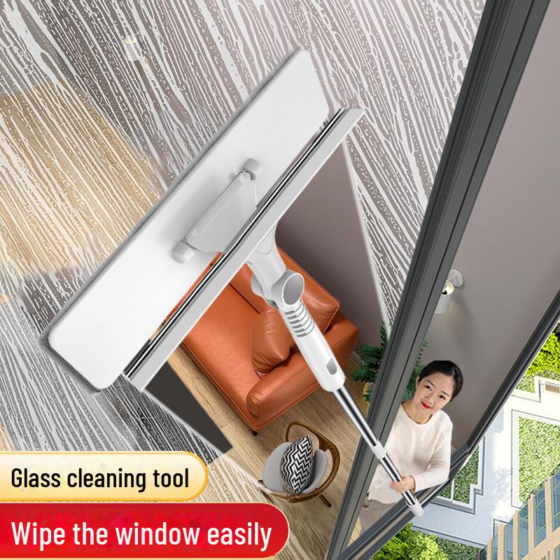 Telescopic Double-Sided Glass Cleaner for High-Rise Windows - Professional Household Tool