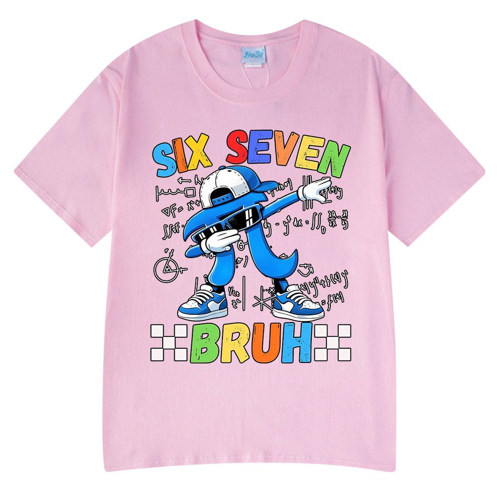 Six Seven Bruh Pi Day Dabbing Funny Cartoon Meme T Shirts Unisex Women Clothing Fashion Harajuku Cotton Casual Short Sleeve T-shirt
