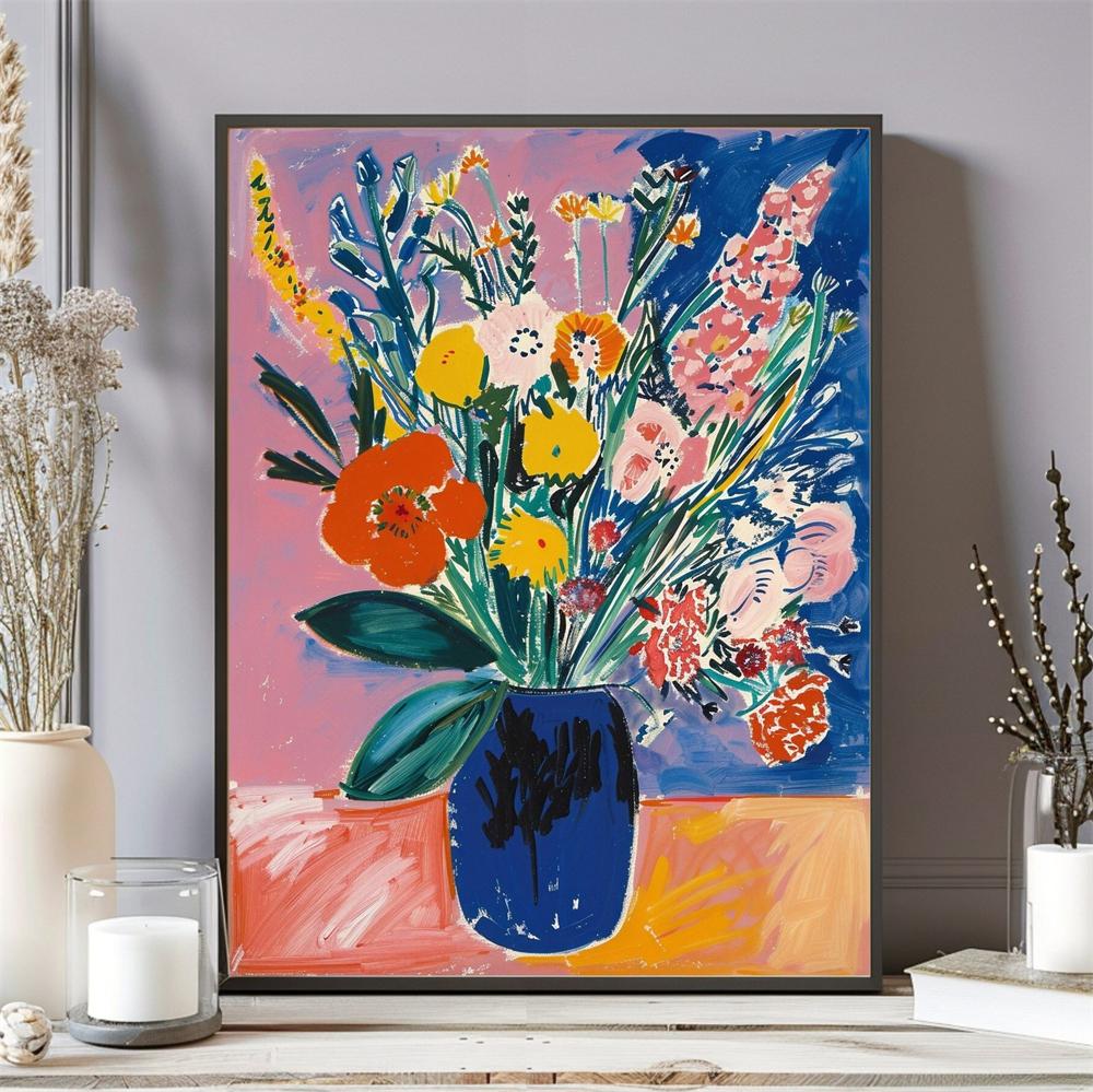 Henri Matisse Les Pivoines Prints Modern Floral Art Poster Fauvism Painting Print Colorful Wall Decor Botanical Canvas Painting
