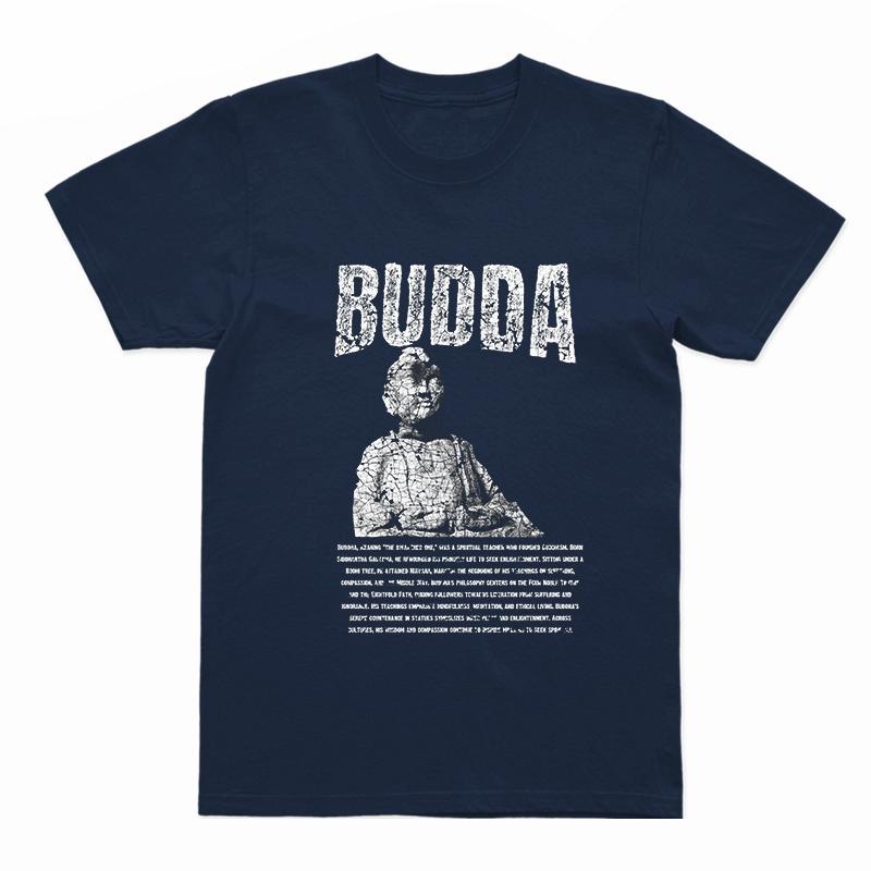 Coolmind U0003-T2 100% Cotton Cool Budda Statue Print Men T Shirt Exclusive Graphic Tshirt Men Big Size Tee Shirts