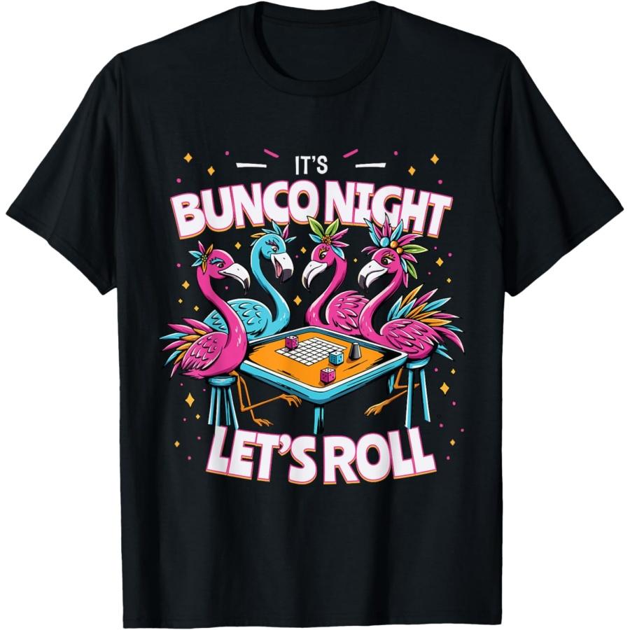 Bunco Night Flamingo Bunco Group Bunco Player T-Shirt XXXXXL чёрный