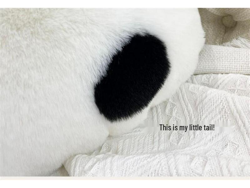 Black and White Plush Panda Hugging Pillow – Cute Bedside/ Sofa Cushion with Floral Design for Living Room or Bay Window