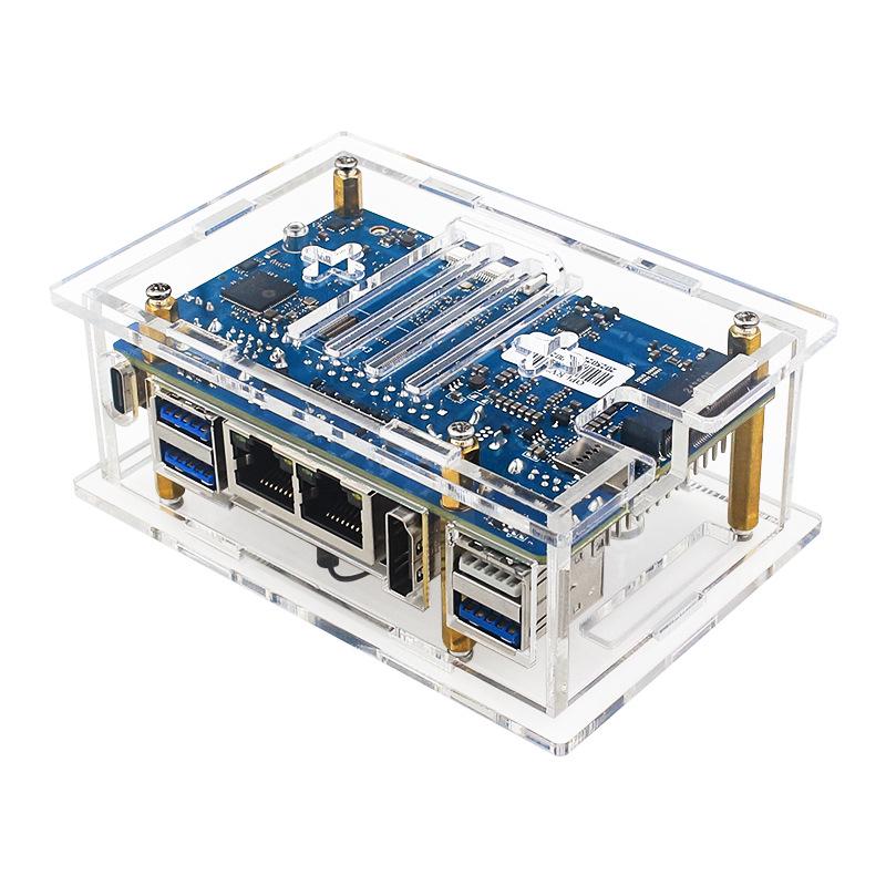 Orange Pi RV2 Kit: Copper Heatsink, Acrylic Case, Fan, Power Adapter