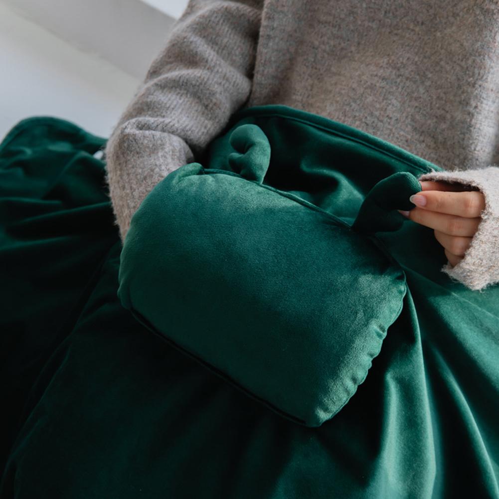 

USB Electric Heated Blanket Cozy Soft Fleece Fast Heating Blanket for Sofa Bed Travel green#0