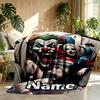 Custom Name Personalized Harley Quinn Joker Print Blanket, Home Decor, Bedroom, Sofa, Camping, Couch, Gifts for Birthday Christmas