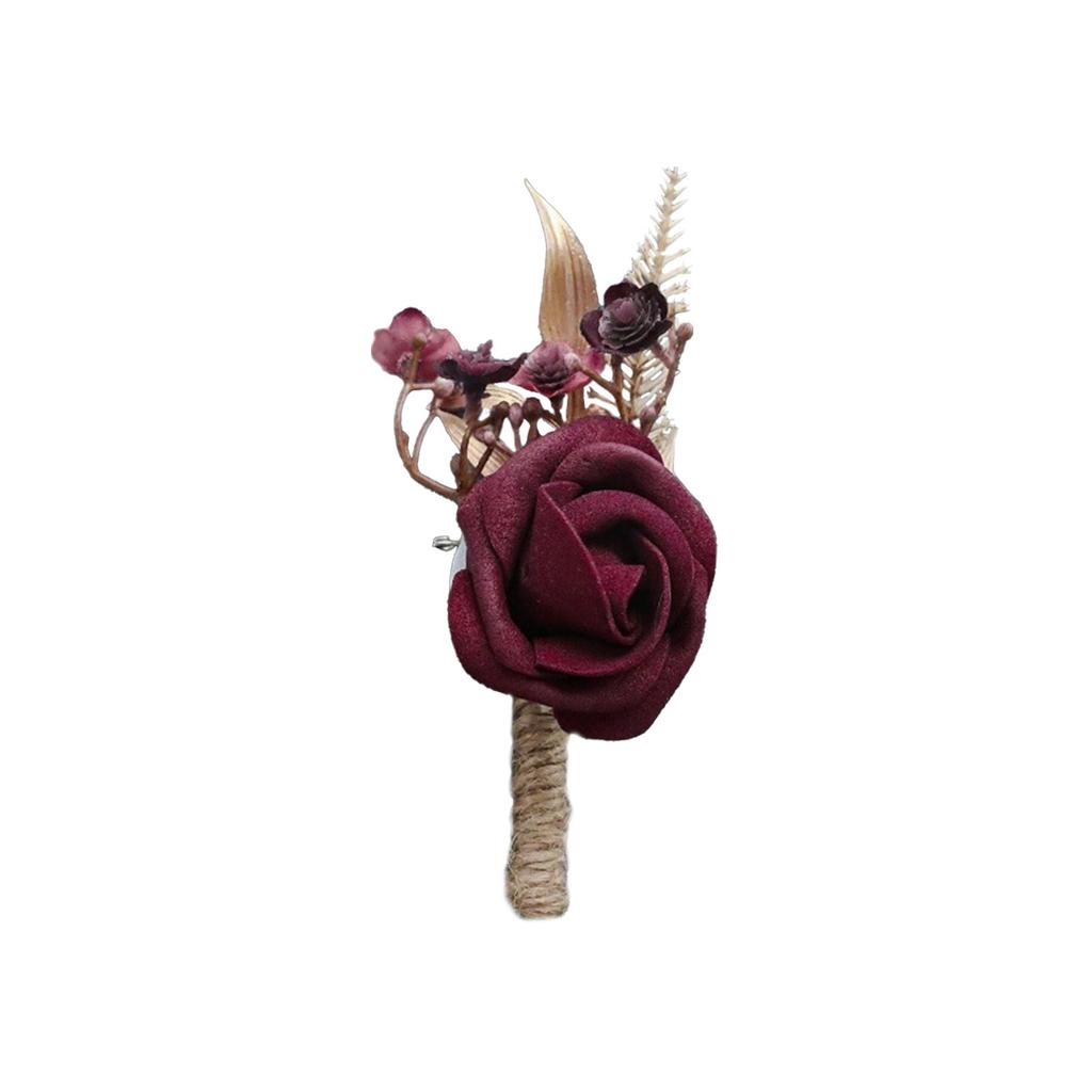 Woodland Rose Boutonnieres for Groom and Groomsmen Wedding Decoration Prom Party