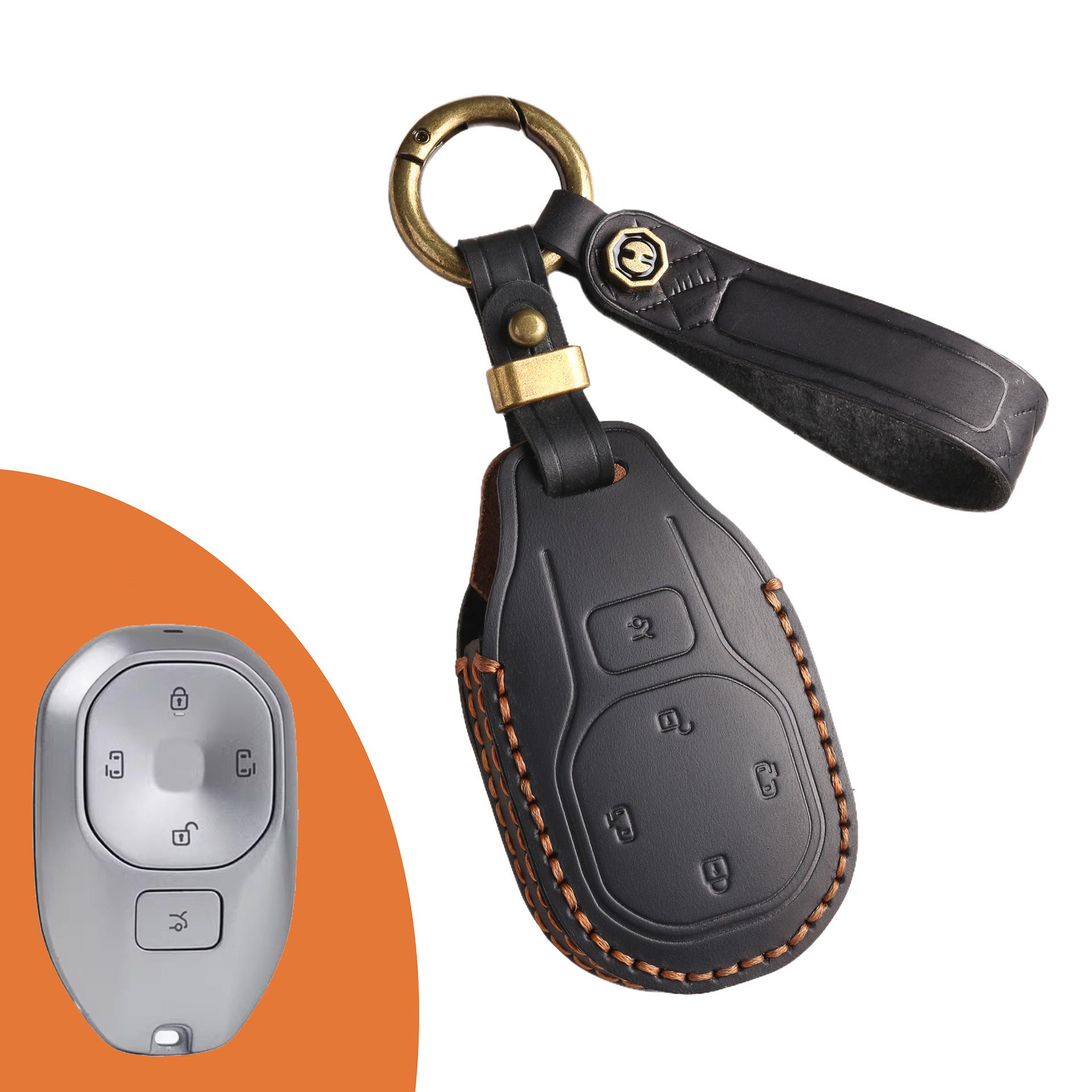 

Набор ключей GAC Trumpchi E8 2024 легендарный E8 кожа E8MAX высококлассная автомобильная сумка модифицированный корпус пряжка мужская и женская чёрный