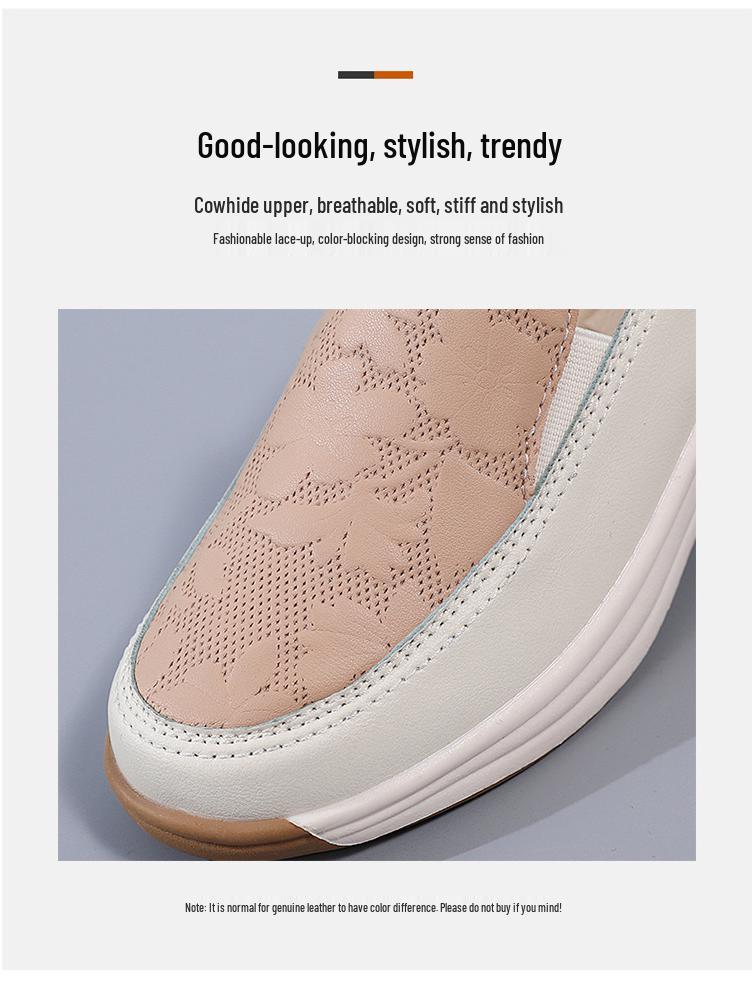 Women's Slip-On Thick-Soled Sponge Cake Loafers - Versatile, Non-Slip, Casual Flats In Large Sizes.
