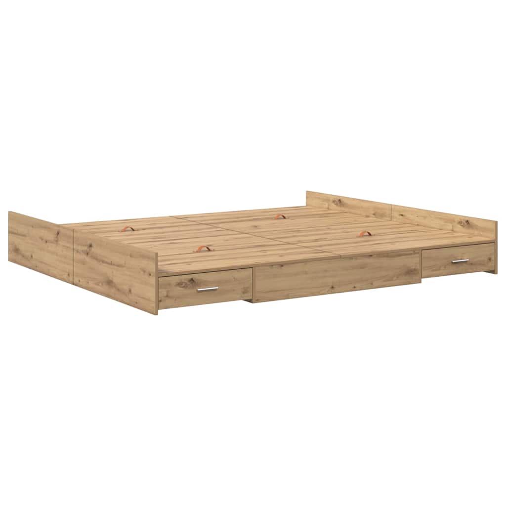 Storage Bed Frame Artisan Oak 180 x 200 cm