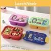 Cartoon Pattern Portable Meal Container With Three Compartments For Office And Picnic