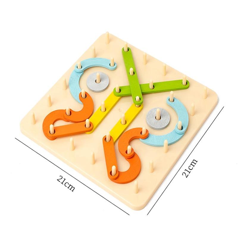 Wooden Children's Toy Multi-functional Nail Board& It Helps To Develop% Thinking Skills and Practical \abilities Creative Board