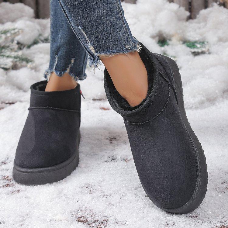 Women's plush lining-soft thick sole Ze height snow boots home and outdoor thickening warm lightweight comfortable cotton shoes