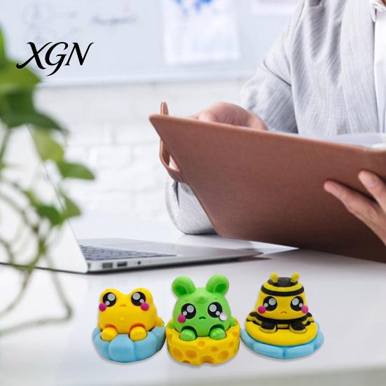 Stress Ball Alternative 1/3Pcs 3D Printed Animal Clicker Toy Cartoon Mouse Frog Bee Relaxation Finger Decompression Button Fidget Anxiety Relief Desk