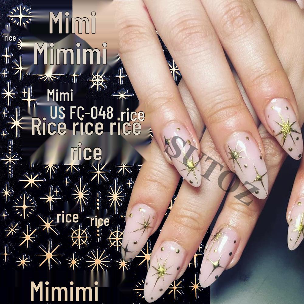 Iridescent Gold Starburst & Dots Nail Art Stickers – Women's Fantasy DIY Decals