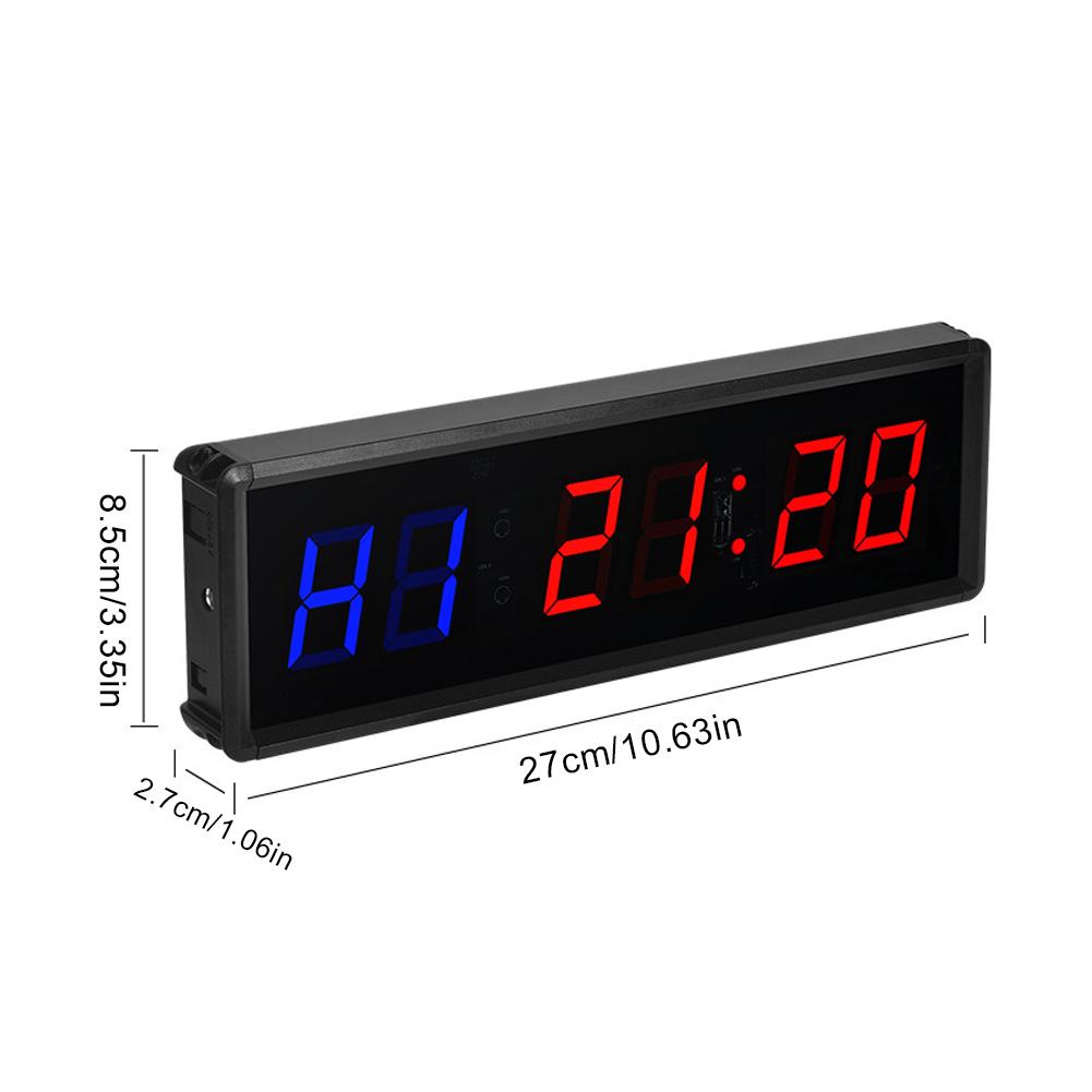Portable Gym Timer LED Workout Clock Remote Control Count Down/Up Clock Multifunctional Wall Clock for Boxing Crossfit