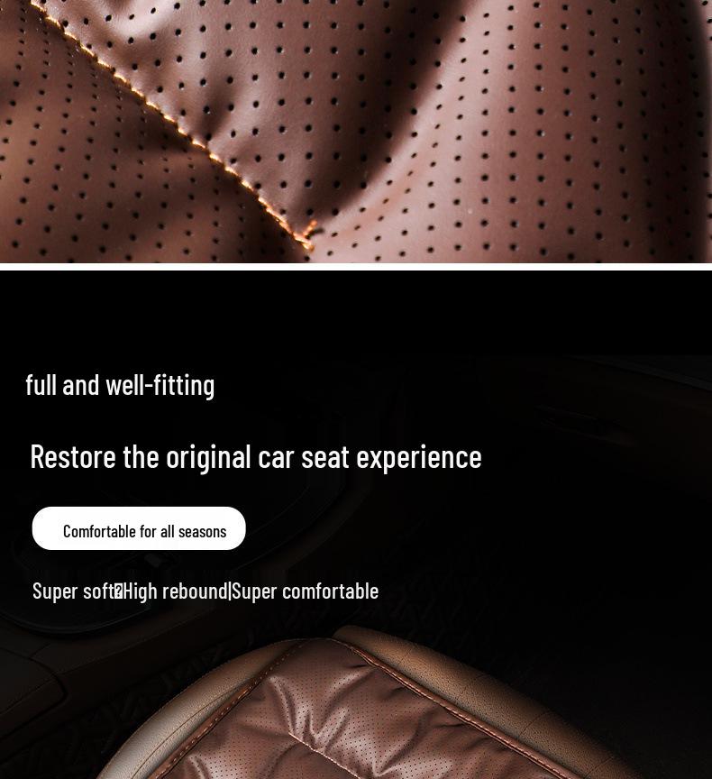 Universal Premium Nappa Leather Car Seat Cushion for All Seasons, Single Piece, Compatible with Mercedes-Benz and BMW