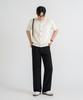 LEMAIN SECOND Single-Pleat Semi-Wide Hidden Elastic Waist Slacks [Black]