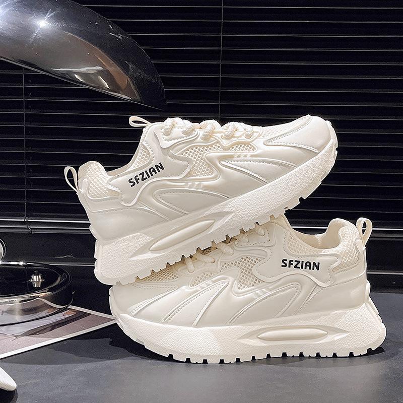 Dad shoes women's 2024 summer new mesh breathable casual versatile small thick-soled heightening sports running shoes