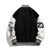 Amerikanischer Herbst und Winter Paare Baseball-Uniform Herren PU-Leder-Patchwork Lässige Herrenjacke Trendige Marke