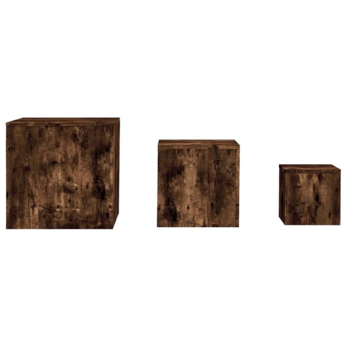 815987 vidaXL Side Tables 3 Pcs Smoked Oak Engineered Wood