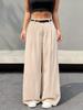 High Waist Wide Leg Women's Summer Suit Pants - Versatile, Casual, Petite, Straight Leg, Floor-Length Trousers