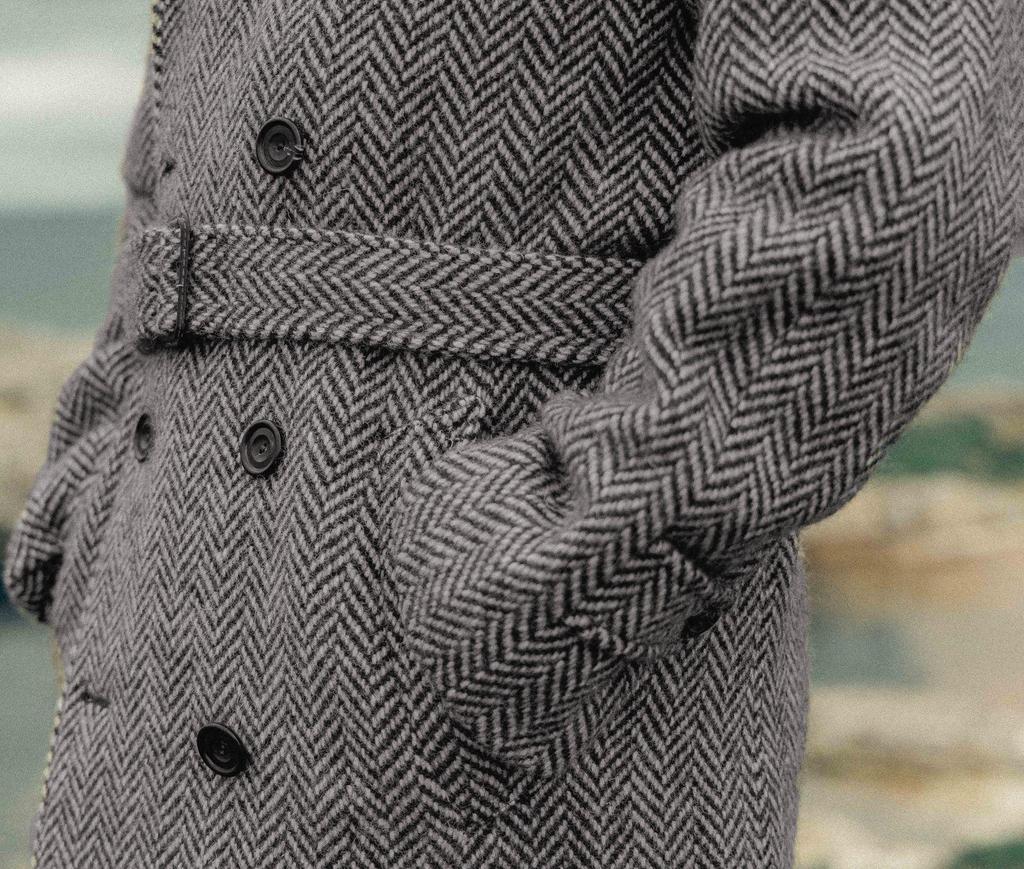 Herren Karriertes Woll-Zweireihiges Mittellanges Sakko - Herbst/Winter Stil
