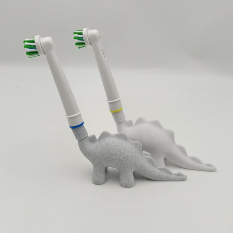 Carino Portaspazzolino Elettrico Dinosauro con Supporto - Compatibile con Spazzolini Elettrici Oral-B, Non Richiede Alimentazione