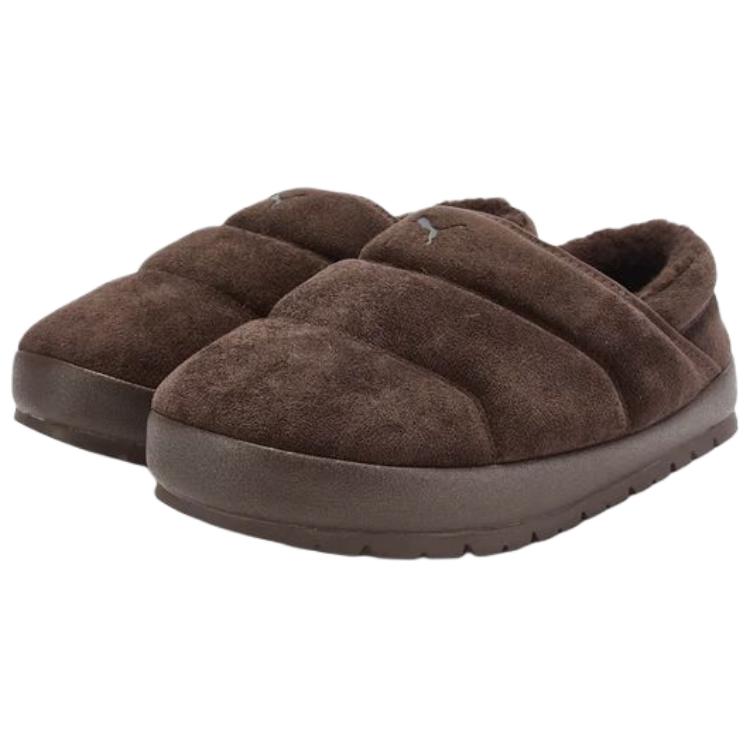 Brown Plush Thick-Soled Lazy Shoes - Unisex Winter Warm Casual Shoes 406792-02
