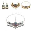 Fashionable Simulated Turquoise Decor Multi Layer Chain Design Women Headwear For Travel Souvenirs