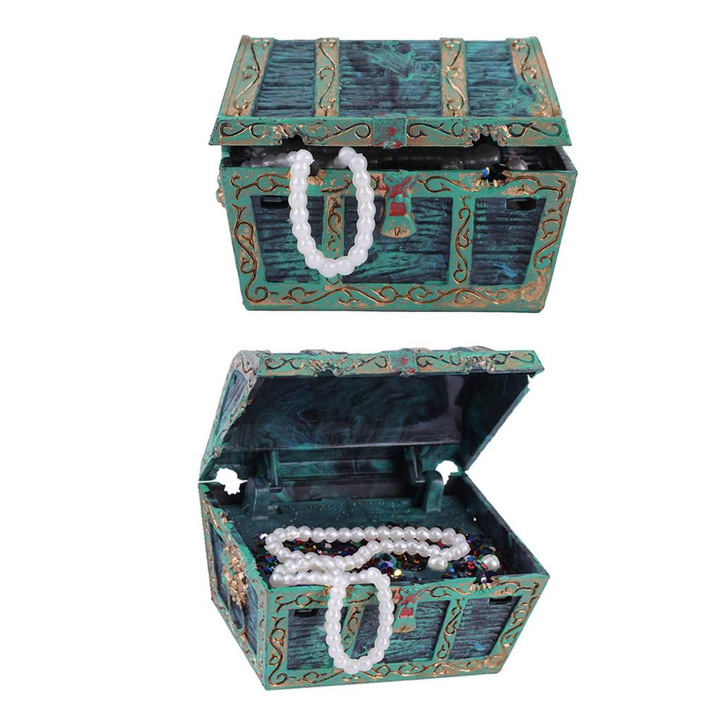 Dekorative Schatztruhe Ornament Aquarium Fischtank Landschaft Dekoration Zubehör Grün