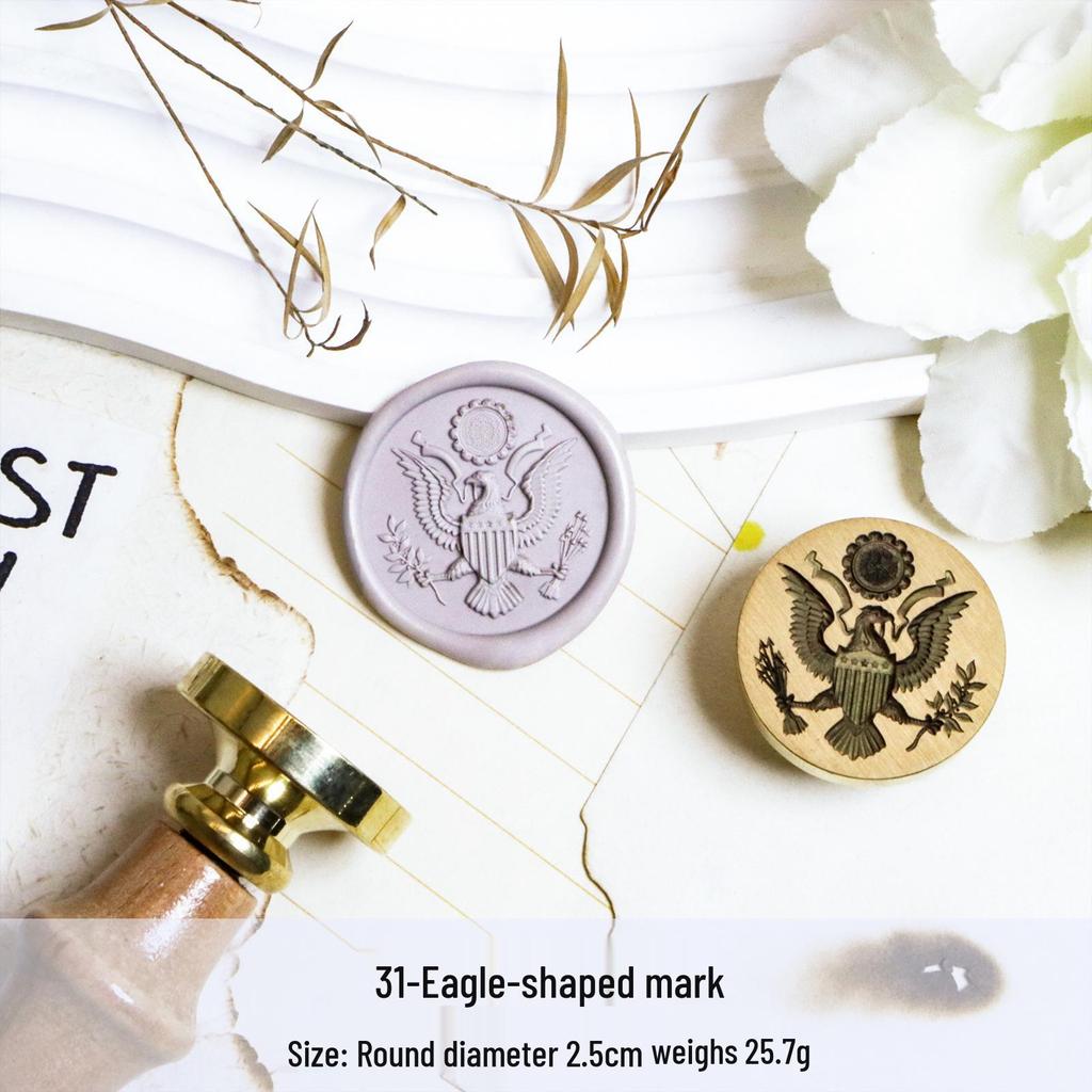 Three-Dimensional Engraved Brass Wax Seal Stamp Head with Frosted Irregular Multi-Layer Design