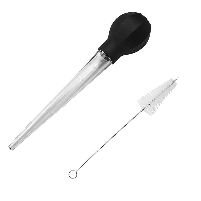 Meat Flavor Injector Syringe Kit, Marinade Injector for Turkey Chicken BBQ with Cleaning Brush, Seasoning Needle Pump Tool Juicy