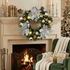 Red Flower Christmas Wreath Realistic Design Faux Greenery Wreath Xmas Artificial Garland  Holiday