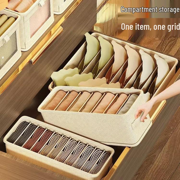 Dorm Underwear & Socks Organizer: Three-in-One Drawer Storage Box for Bras and Underpants