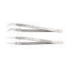 2Pcs Maintenance Tweezers Stainless Steel Ceramic Straight Curved Tweezers Electronic Repair Tools