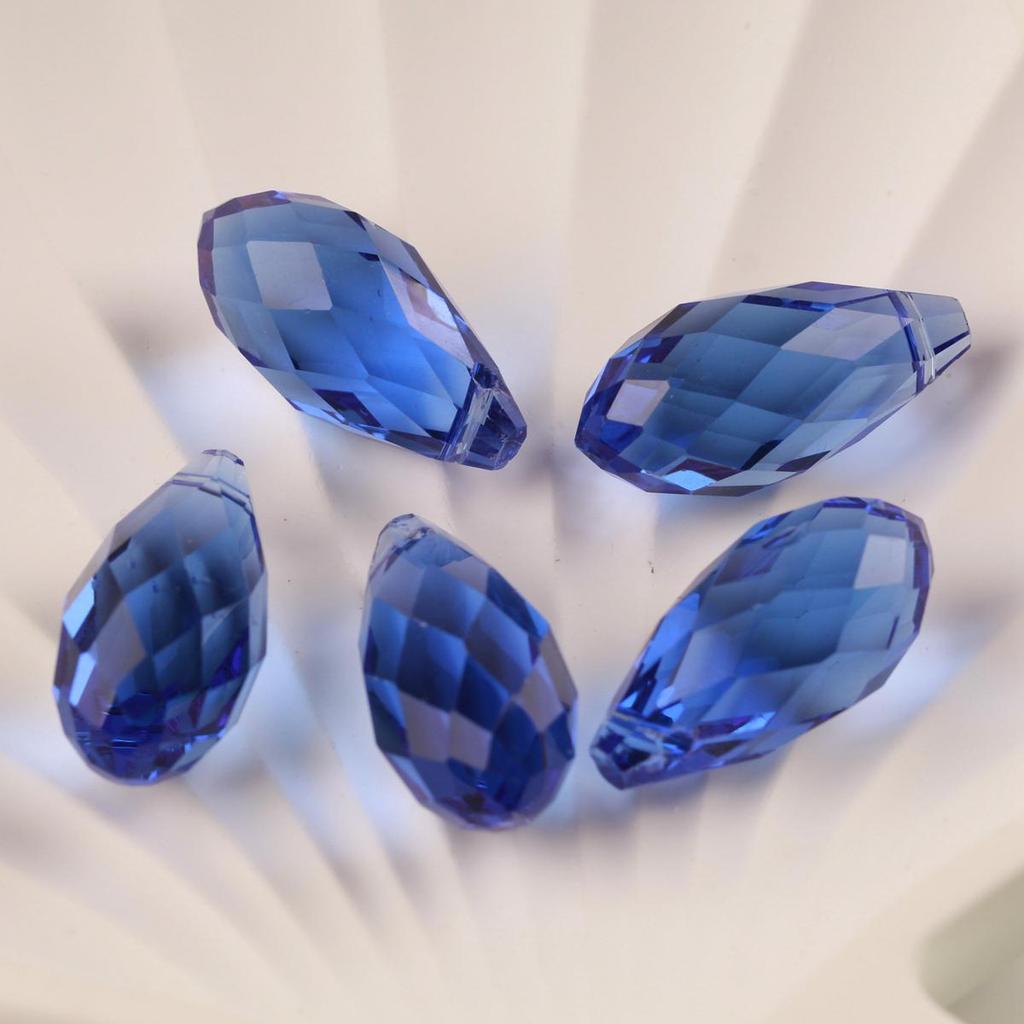 10pcs Teardrop Faceted Crystal Glass Beads Loose 12x25mm Drilled Pendant Drops  Crafts Beads for DIY Jewelry Making  Accessories