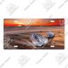 Putuo Decor Beach Licenses Plate Vintage Tin Sign Plaque Metal Car Plate for Living Room Door House Home Wall Art Decor