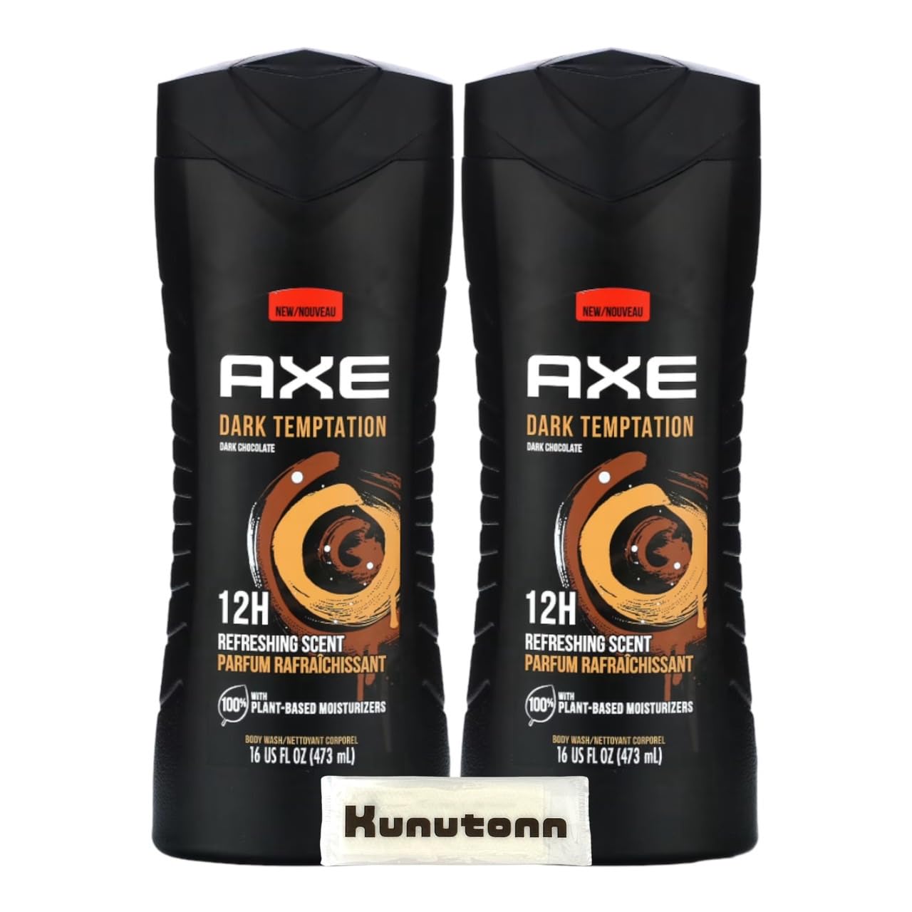 

AXE Body SoapBody Wash, Dark Chocolate, 473ml (2 bottles) + Kunutonn Original Logo Hand Towel Included