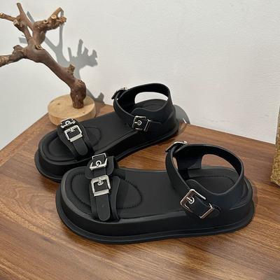 Sandalen Damen Oberbekleidung 2025 Sommer neu dicksohlige vielseitige Mode Damenschuhe rutschfeste lässige Strandschuhe Muffinsohlen-Schuhe