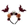 Decorative Cloth Headbands for Events Halloween Flower Skeleton Bat Headband, Gothic Floral Skull Hair Bands, Spooky Stylish Bands Accessory,